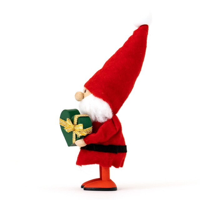 ノルディカニッセ 木製人形 クリスマス かわいい NRD120684 ハートフル サンタ サイレントナイト グリーン ゴールド 側面