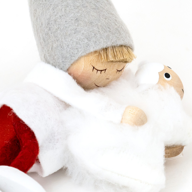 クリスマス 木製人形 おねんね男の子 サイレントナイト かわいい ハンドメイド ノルディカニッセ NORDIKA nisse NRD120726 人形の寝顔