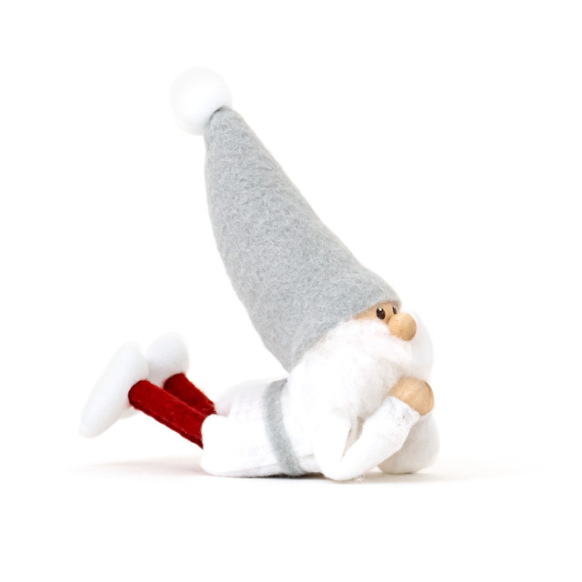ノルディカニッセ 木製人形 クリスマス かわいい NRD120609 寝転がるサンタ サイレントナイト 斜め正面