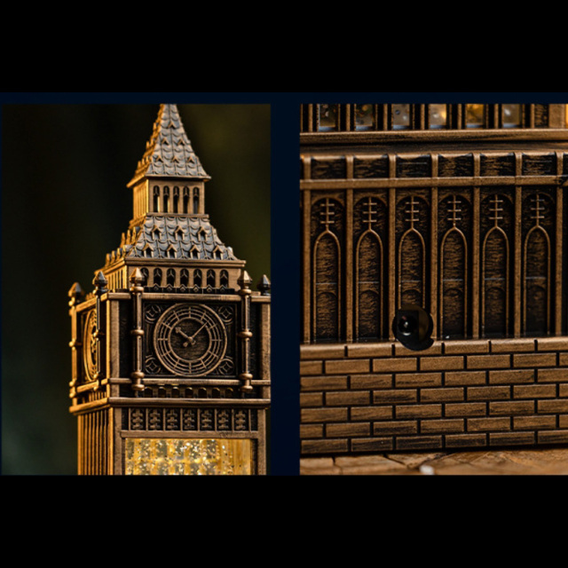 グリッタービッグベン スノーイングランタン クリスマス置物 電子