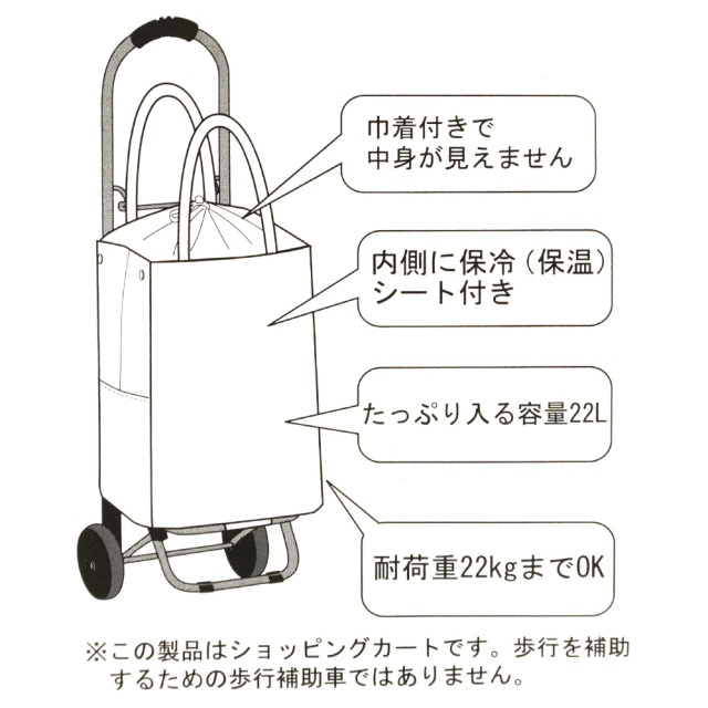 トート ショッピングキャリーカート 2way仕様 保冷 COCORO レップ 仕様説明