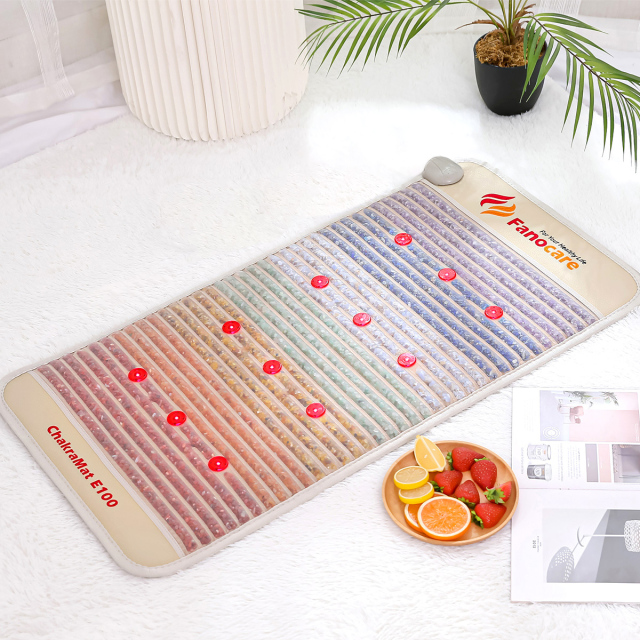 Fanocare 7種の天然石 温熱バイオマット 50×100cm ChakraMat R100 12フォトン マイナスイオン・遠赤外線ストーンマット