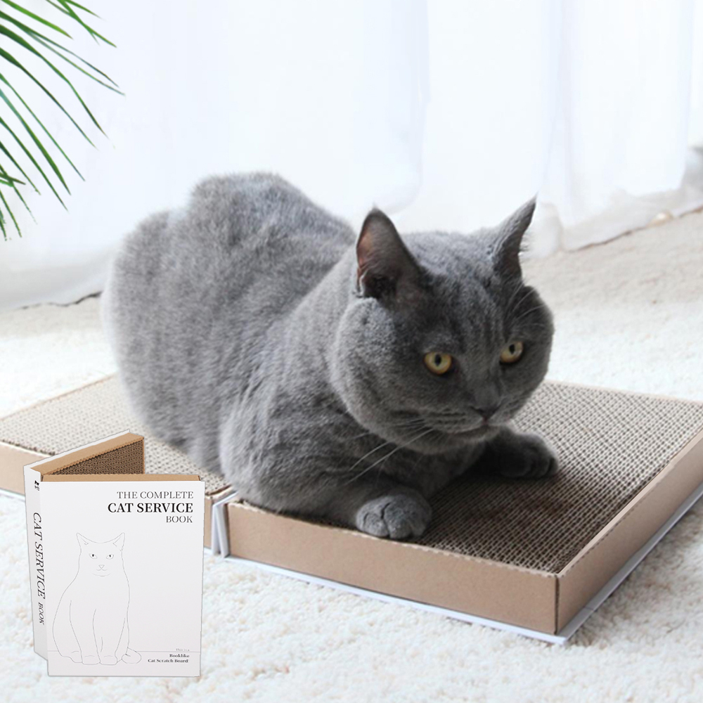 猫用 爪とぎダンボール 本型 折りたたみ式 HEBENA