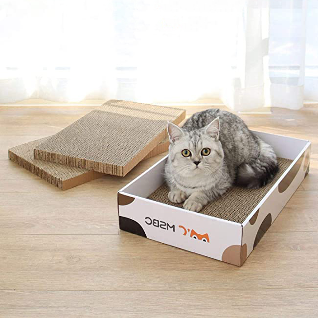 猫用 爪とぎダンボールBOX 3枚セット HEBENA