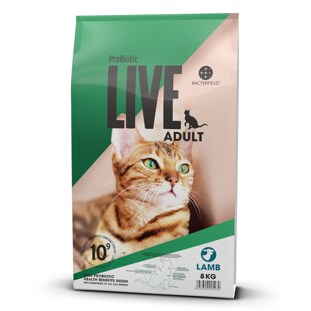 ProBiotic LIVE 成猫用 ラム8kg プロバイオティック ライブ キャットフード BACTERFIELD
