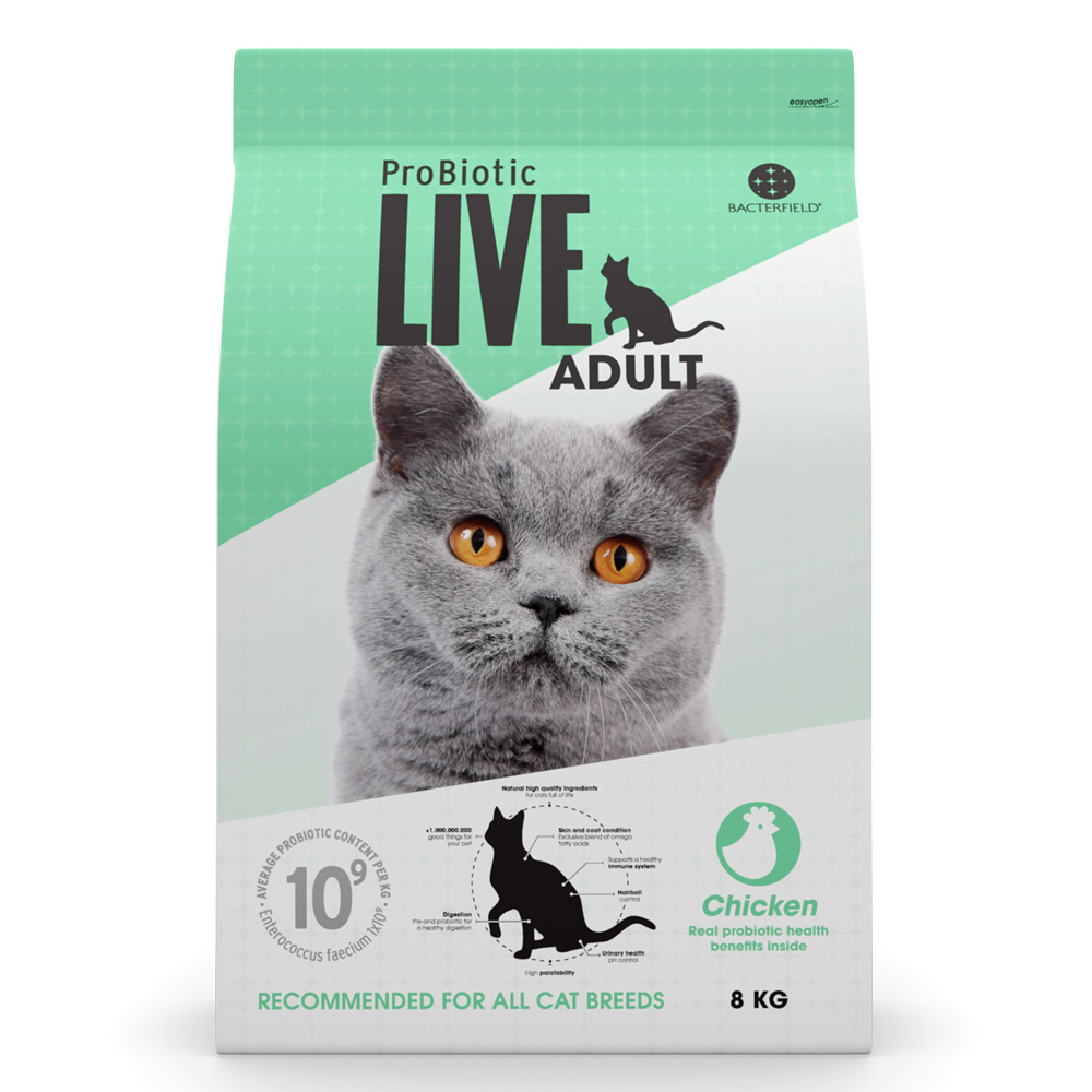 ProBiotic LIVE 成猫用 チキン8kg プロバイオティック ライブ キャットフード BACTERFIELD