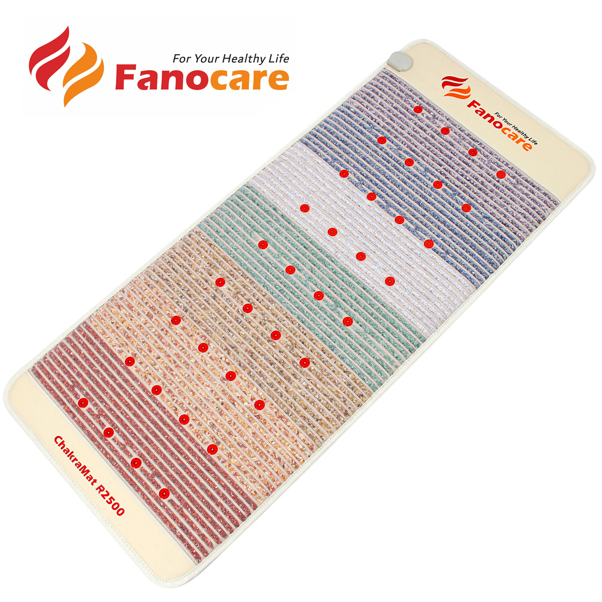 Fanocare 7種の天然石 12フォトン 温熱バイオマット 80×190cm ChakraMat R2500 マイナスイオン・遠赤外線