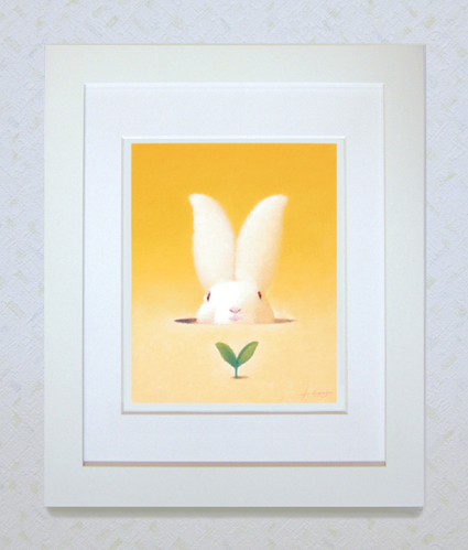 【ギフトに最適！】心やすらぐ染め版画（八つ切）　おはよう！
