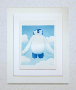 【ギフトに最適！】心やすらぐ染め版画（八つ切）　こころふわふわ