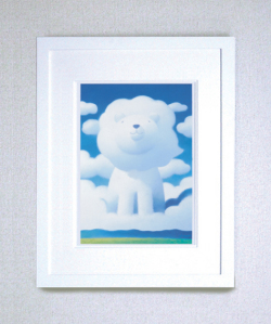 【ギフト・お祝にも最適！】染め版画（半切）　ほほえみライオン