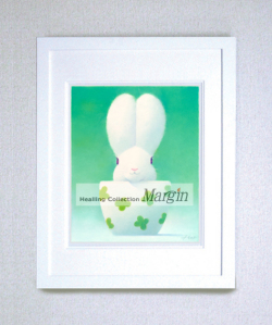 【新作】染め版画（半切）　四ツ葉のカップ