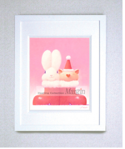 【新作】染め版画（半切）　いつも二人　夢の続き