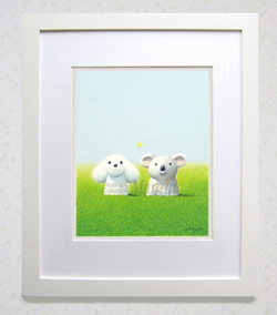 渡辺宏パステル画「緑色の時間」