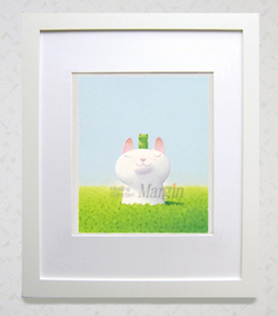 渡辺宏パステル画「緑色の午後」