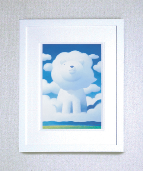 【ギフト・お祝にも最適！】染め版画（半切）　ほほえみライオン