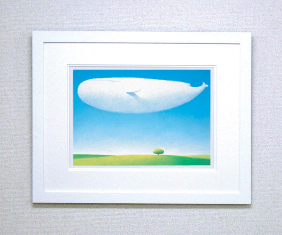 【ギフト・お祝にも最適！】染め版画（半切）　緑色の風