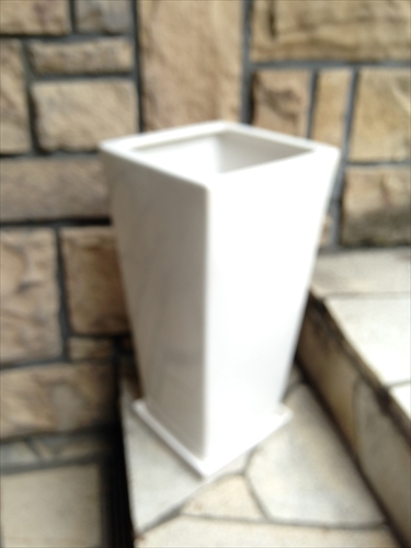 スクエア白陶器鉢
