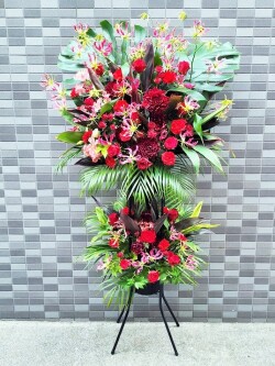 【法人様向け・最上級】2段スタンド花（お任せプラン・50,000円）