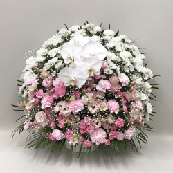 3316　【供花】スフェアアレンジメントP 胡蝶蘭入り（H75）　Ｃスタイル