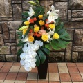 イエローバラオレンジバラ　トールアレンジ