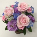 ピンク×パープル×ブルー　ミディアムアレンジメント