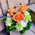 オレンジ×グリーン　テーブルアレンジメント