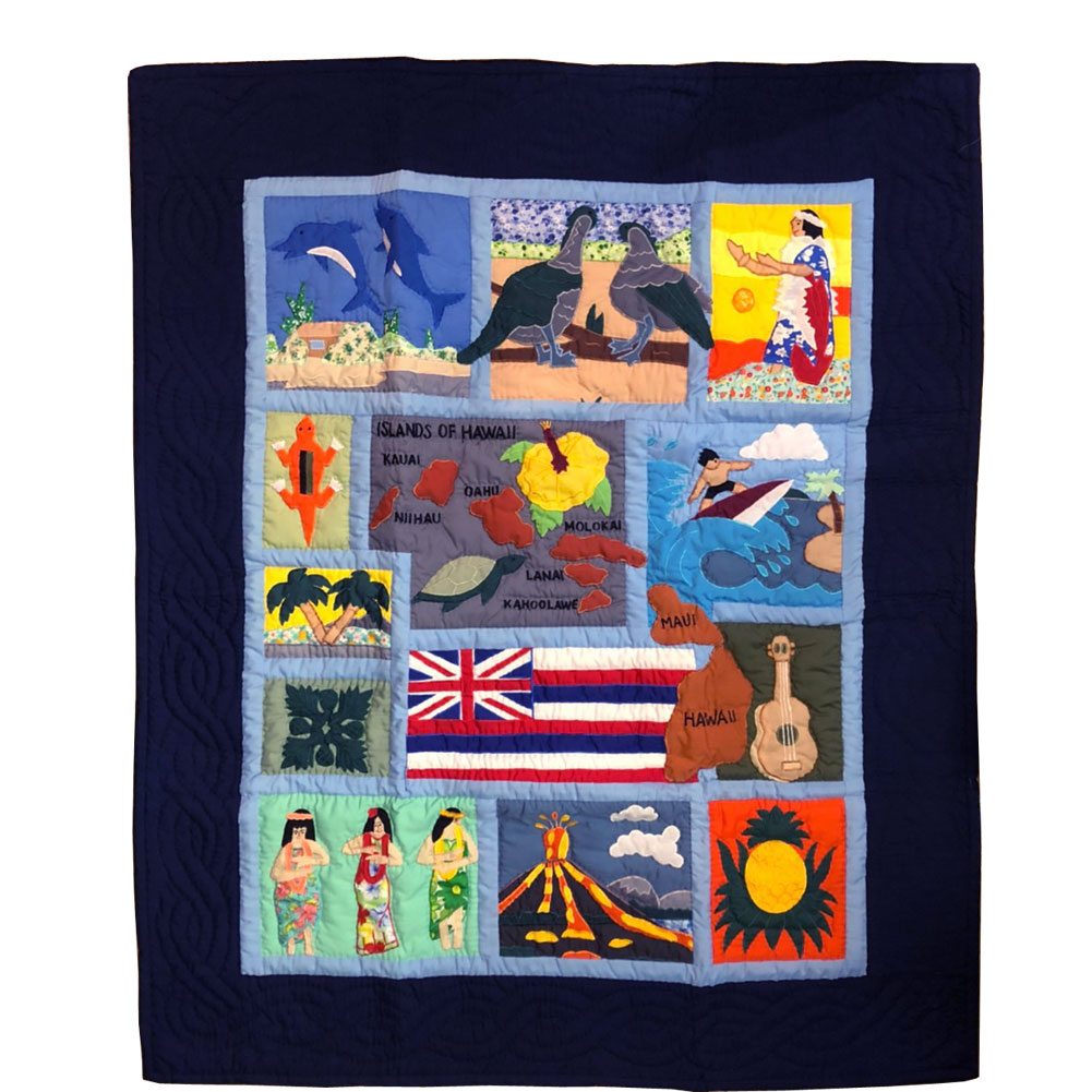Hawaiian quilt ハワイアンキルトタペストリー  ドリームオブハワイ　123×103cm