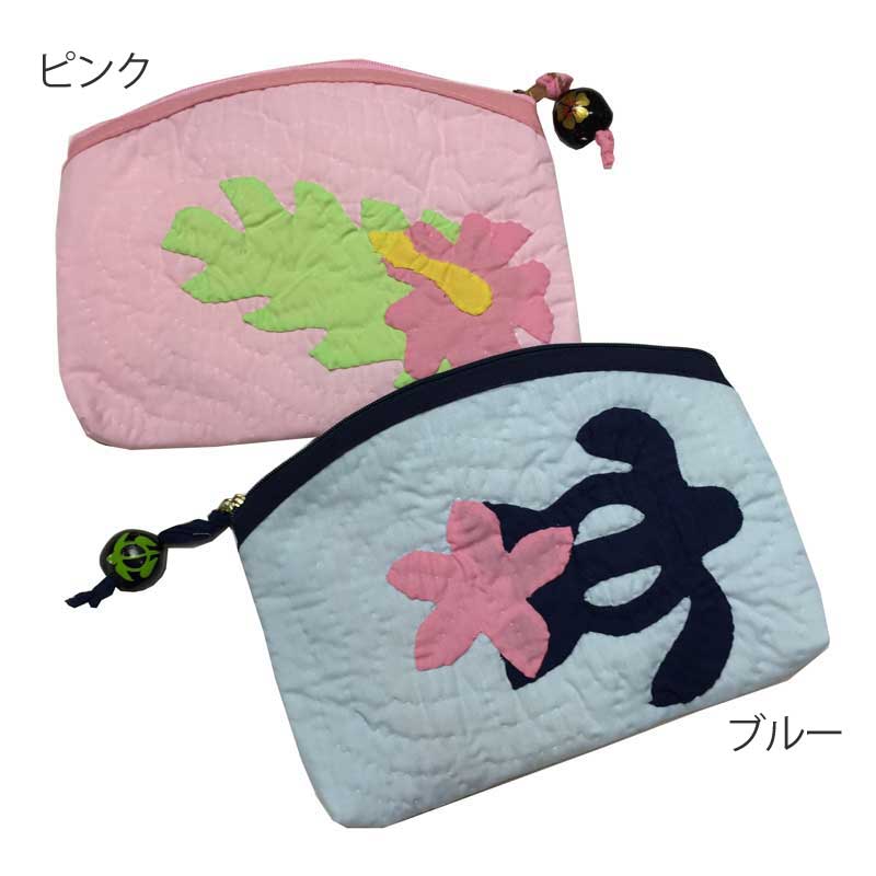 Hawaiian quilt ハワイアンキルト　ラウンドポーチ/ハワイアン雑貨