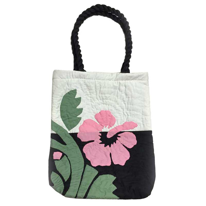Hawaiian quilt ハワイアンキルト　ハイビスカス縦長トート/ハワイアン雑貨
