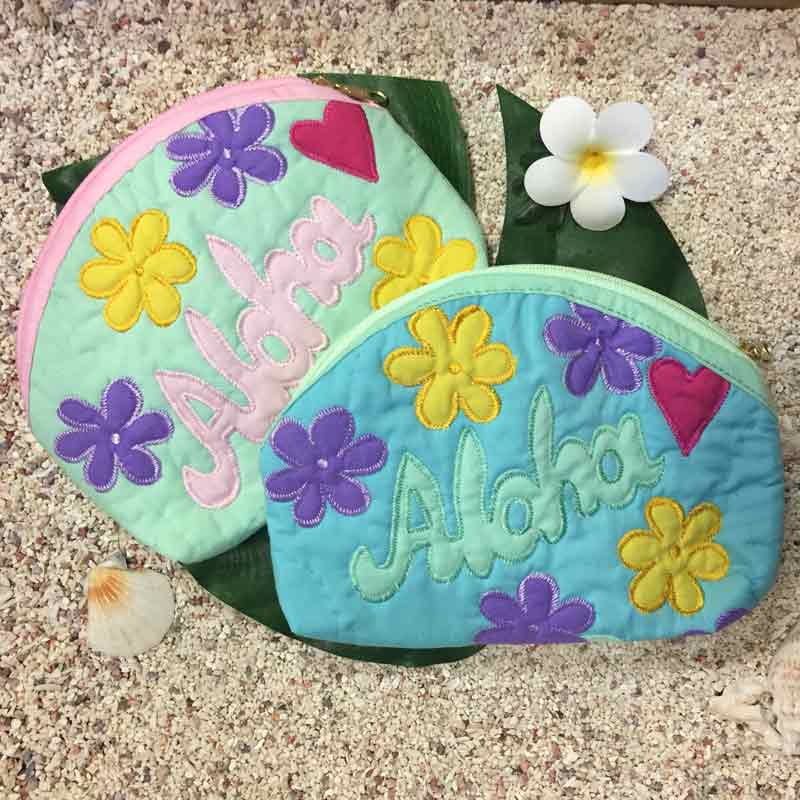 ハワイアンキルト　Hawaiian Quilt　アロハポーチ/ 化粧ポーチ　小物入れ　ハワイアン雑貨