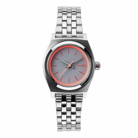 NIXON 腕時計　SMALL TIME TELLER　SILVER/NEON PINK NA3991764-00 レディース