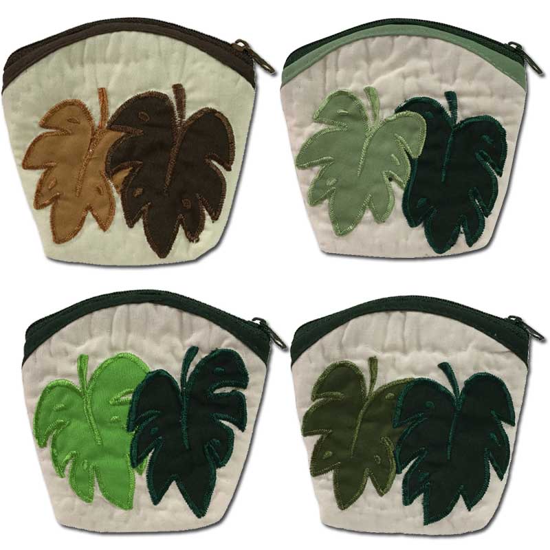 ハワイアンキルト Hawaiian Quilt モンステラコインケース