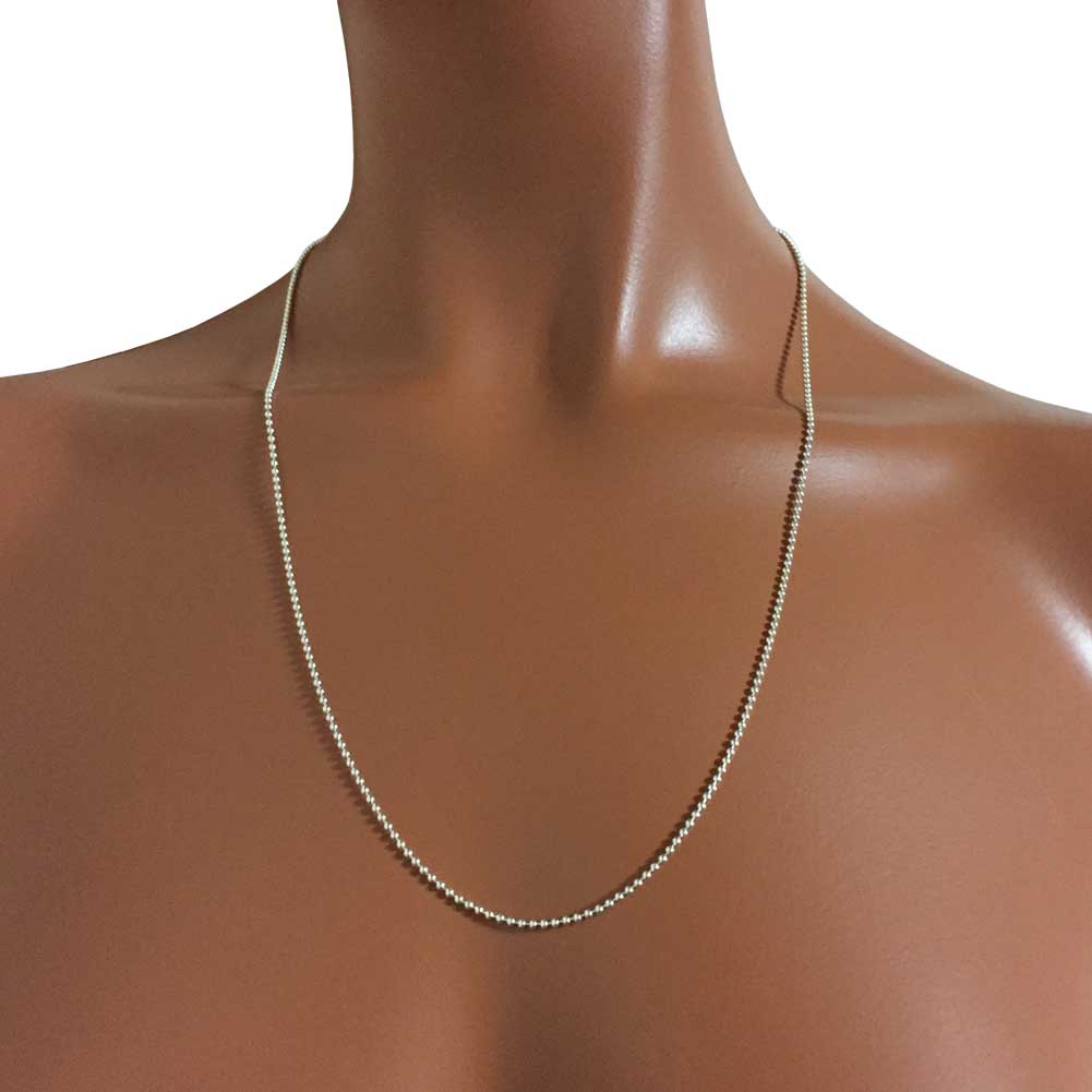 ハワイアンジュエリー シルバーボールチェーン 60cm シルバー925 細 /hawaiian jewelry アクセサリー