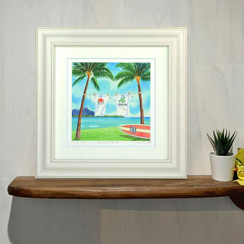 絵画 Beach park 栗乃木ハルミ サーフィン インテリア フラグッズ