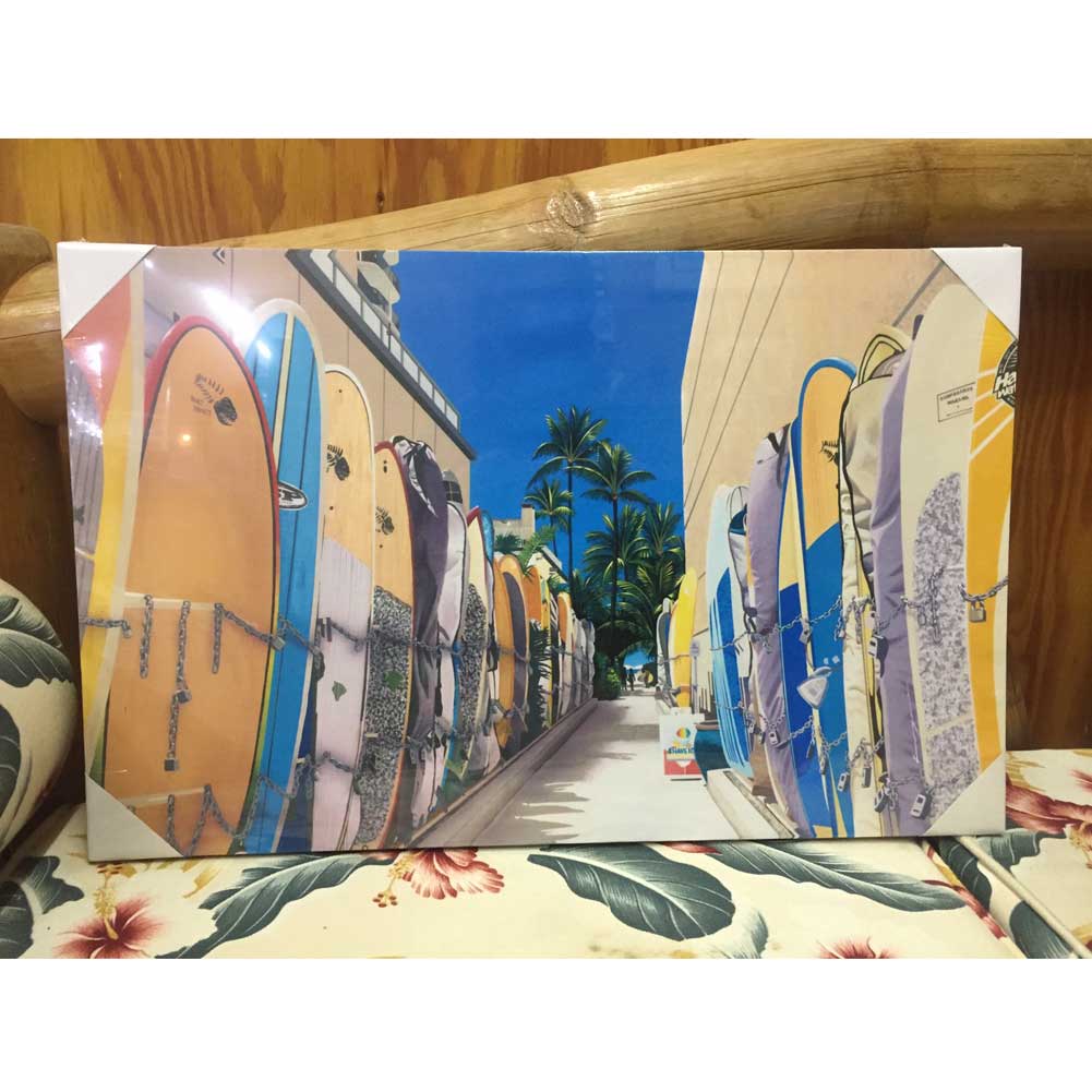 絵画 ハワイ キャンパスパネル絵 サーフボード 栗山義勝/Yoshikatsu Kuriyama ハワイアン雑貨