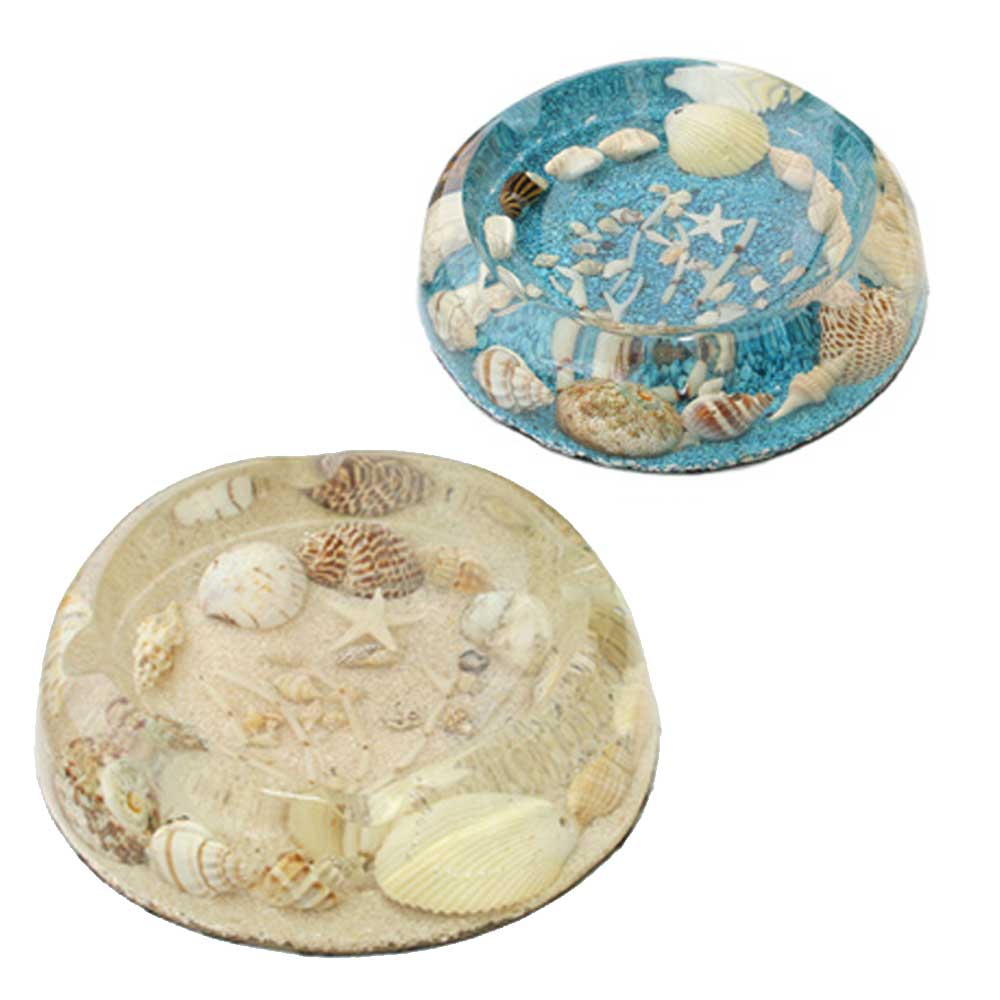 シェル入り灰皿 サークル/ハワイアン雑貨