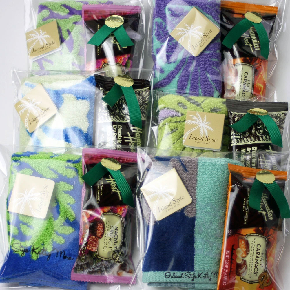 ホワイトデー ギフト 6個 個装 キャシーマム ミニタオル ＆ チョコレート ハワイアンホースト