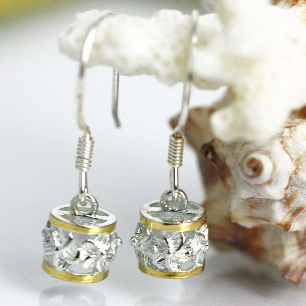 ハワイアンジュエリー ピアス バレル シルバー イエロー ギフト