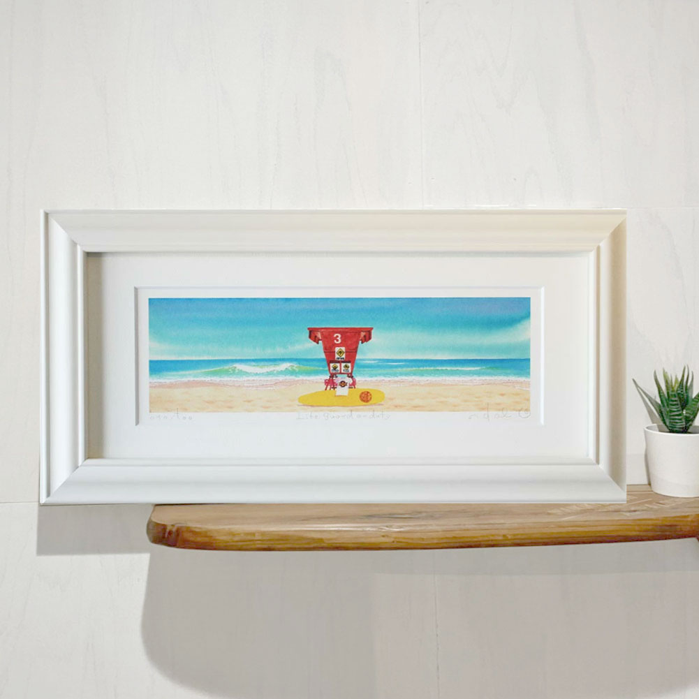 栗乃木ハルミ イラストフレームセット life guard on duty 額入り絵画 532mm×268mm Sタイプ