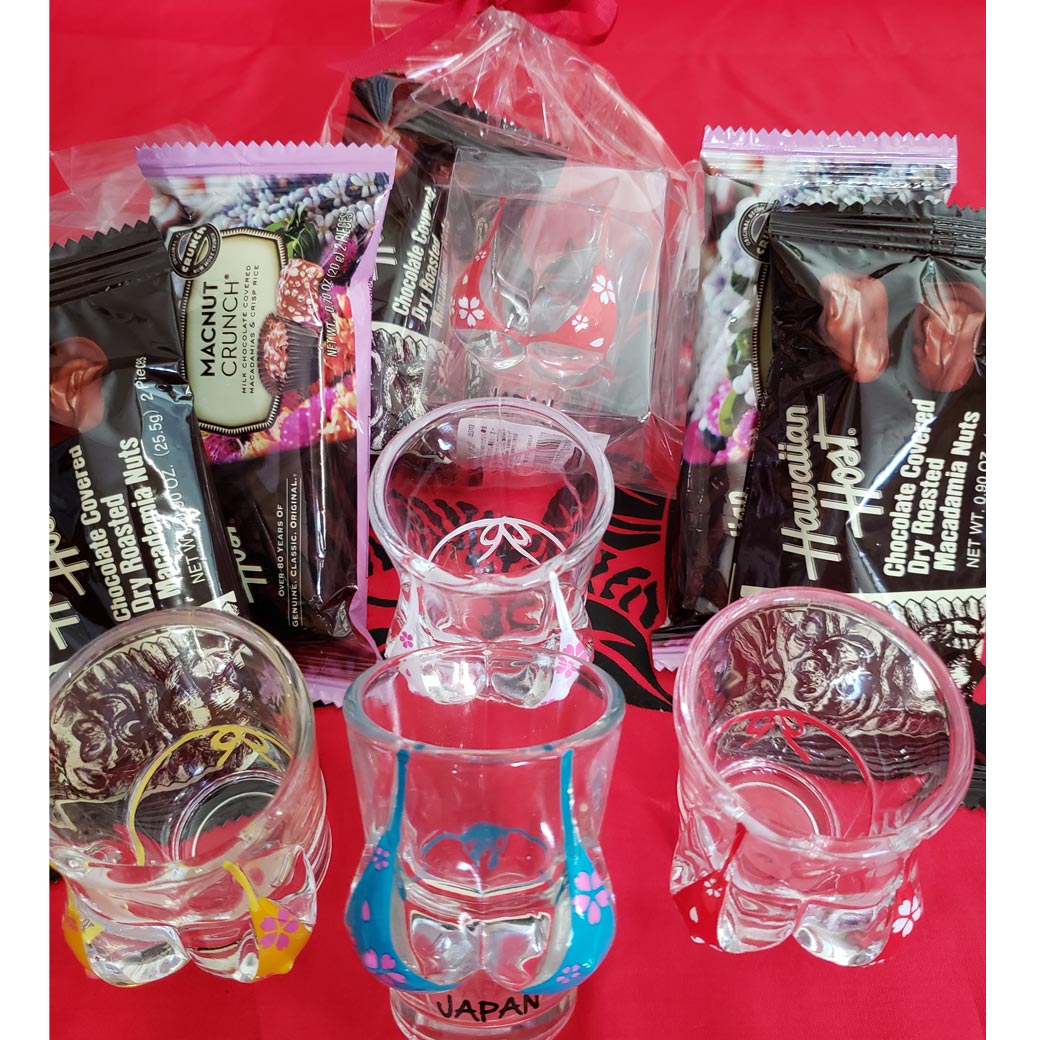 ビキニショットグラス×チョコレート ハワイアンホースト パーティー プチギフト バレンタイン ホワイトデー