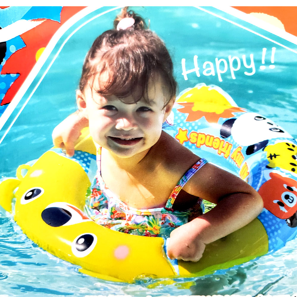 ベビーウキワ ベアーランド 子供用 浮き輪 おもちゃ 水浴び 海水浴 1歳半以上 3歳未満 キッズ フロート リング型