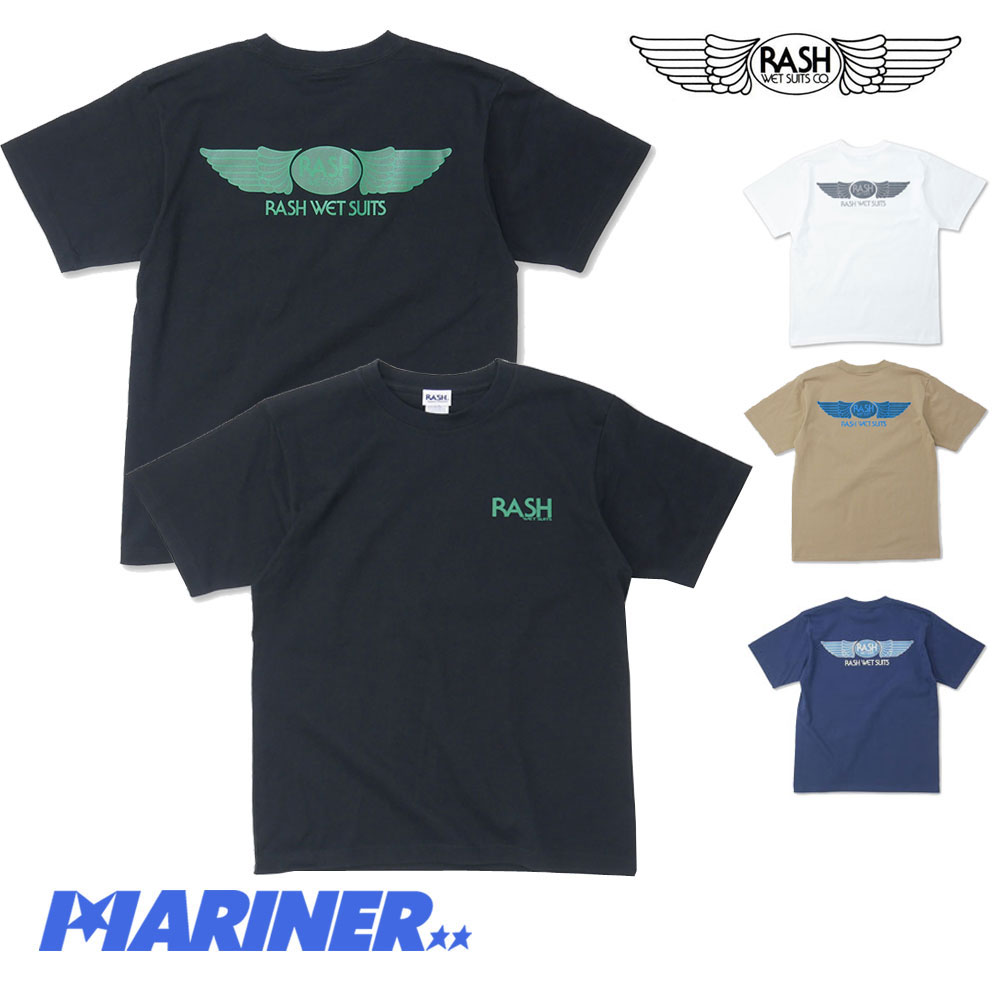 メンズ Tシャツ 半袖 2022 RASH ラッシュ 羽バックTee 6oz ギフトプレゼント 男性 人気 父の日ギフト スミ アイビーグリーン サンドカーキ ホワイト 白 黒 緑 ブラック カーキ ネイビー ホワイト  S M L XL 大人 男性