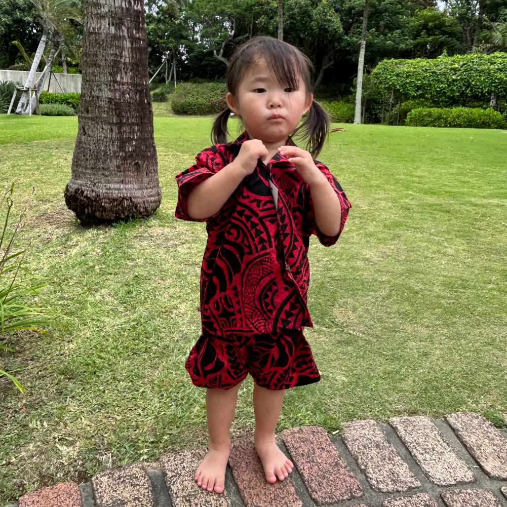 キッズ アロハシャツ パンツ 上下セット ハワイアン キッズウェア