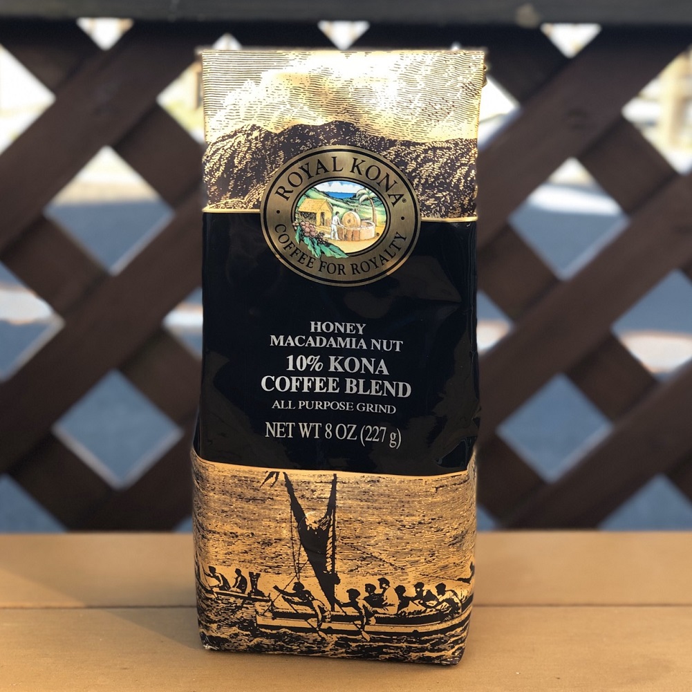 ROYAL KONA Coffee ロイヤルコナコーヒー  10% Kona CoffeeBlend ハニーマカダミアナッツ 8oz 227g