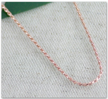 ピンクシルバー カットフレンチロープチェーン 45cm 幅1mm Silver925 ネックレス チェーン 単品 45センチ ロープ rope chaine pink