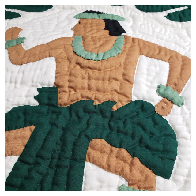 ハワイアンキルトグッズ クッションカバー カネフラ 45×45
