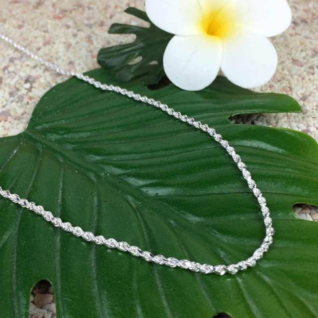 シルバー カット フレンチロープチェーン 45cm M 太さ2.5mm Silver925