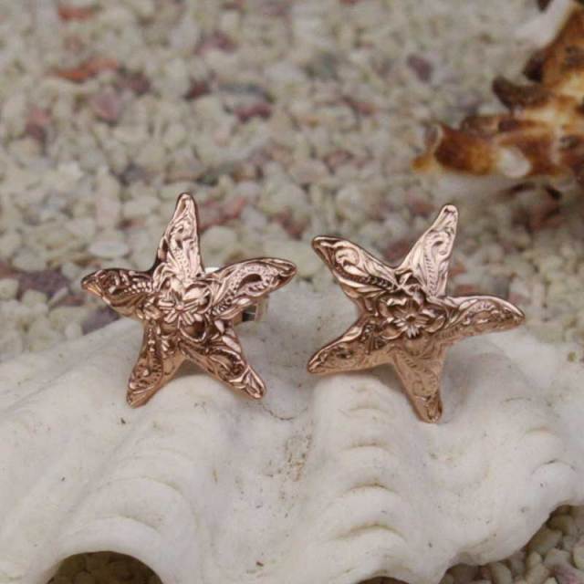 ハワイアンジュエリー シルバースターフィッシュピアス ピンクシルバー シルバーピアス ハワインアクセサリー