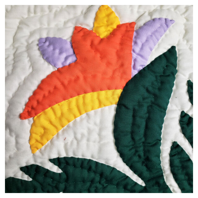 Hawaiian quilt ハワイアンキルト クッションカバー バードオブ