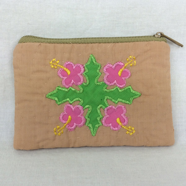 Hawaiian quiltハワイアンキルトグッズ ハイビスカス柄スクエア